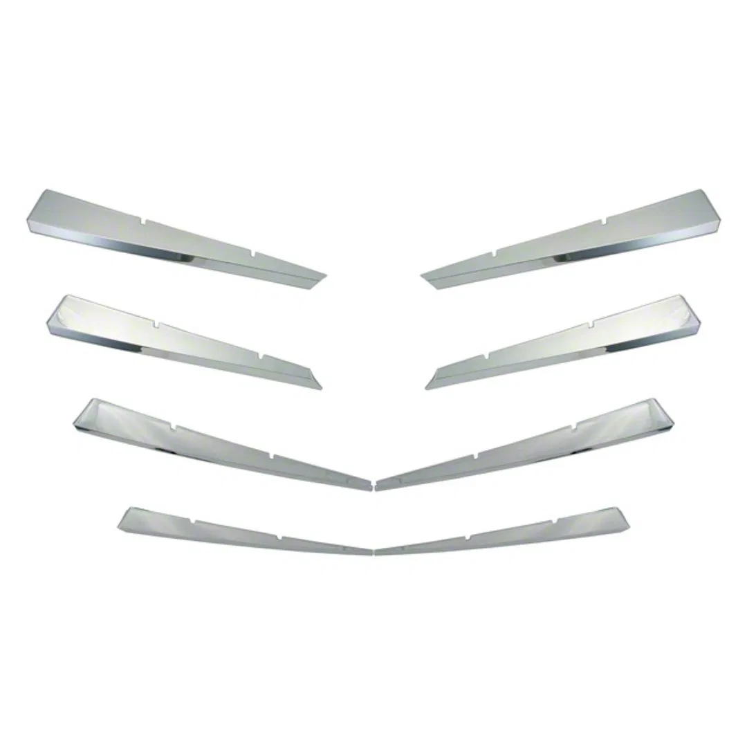 IWCGI76 – COAST2COAST Grille Insert, Overlay Horizontal Bar Style 8 Piece With Emblem Cutout Chrome Plated ABS Plasti...